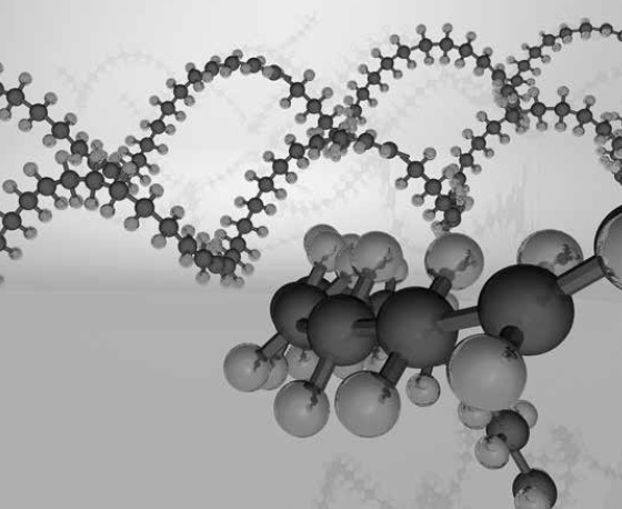 Молекулы полиэтилена до сшивания