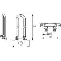Монтажный узел для подключения радиатора, напольный (никелированный). 16 714901