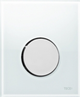 TECEloop Urinal, панель смыва для писсуара стеклянная. Стекло белое, клавиша хром глянцевый. 9242660