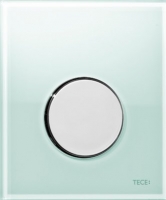 TECEloop Urinal, панель смыва для писсуара стеклянная. Стекло зеленое, клавиша нержавеющая сталь. 9242662
