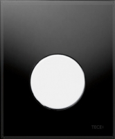 TECEloop Urinal, панель смыва для писсуара стеклянная. Стекло черное, клавиша белая. 9242654