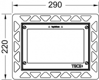 TECEloop. Монтажная рамка для установки стеклянных панелей на уровне стены. Белая. 9240646