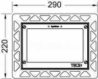 TECEloop. Монтажная рамка для установки стеклянных панелей на уровне стены. Черная. 9240647
