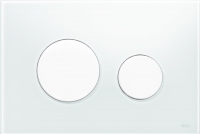 TECEloop. Панель смыва с двумя клавишами стеклянная. Стекло белое, клавиши белые. 9240650