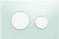 TECEloop. Панель смыва с двумя клавишами стеклянная. Стекло зеленое, клавиши белые. 9240651