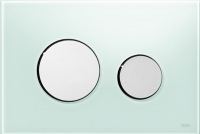 TECEloop. Панель смыва с двумя клавишами стеклянная. Стекло зеленое, клавиши хром глянцевый. 9240653