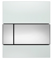 TECEsquare Urinal. Панель смыва для писсуара, стеклянная. Стекло белое, клавиша хром глянцевый. 9242802