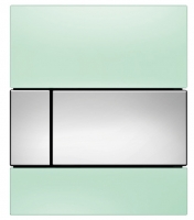TECEsquare Urinal. Панель смыва для писсуара, стеклянная. Стекло зеленое, клавиша хром глянцевый. 9242805