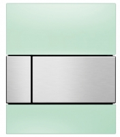 TECEsquare Urinal. Панель смыва для писсуара,стеклянная.Стекло зеленое, клавиша нержавеющая сталь.Сатин. 9242804