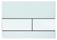TECEsquare. Панель смыва с двумя клавишами, стеклянная. Стекло белое, клавиши белые. 9240800