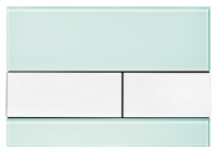 TECEsquare. Панель смыва с двумя клавишами, стеклянная. Стекло зеленое, клавиши белые. 9240803