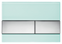 TECEsquare. Панель смыва с двумя клавишами, стеклянная. Стекло зеленое, клавиши хром глянцевый. 9240805