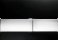 TECEsquare. Панель смыва с двумя клавишами, стеклянная. Стекло черное, клавиши хром глянцевый. 9240807