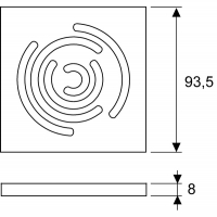 Декоративная решетка "rings" из нержавеющей стали, полированная. 3100003